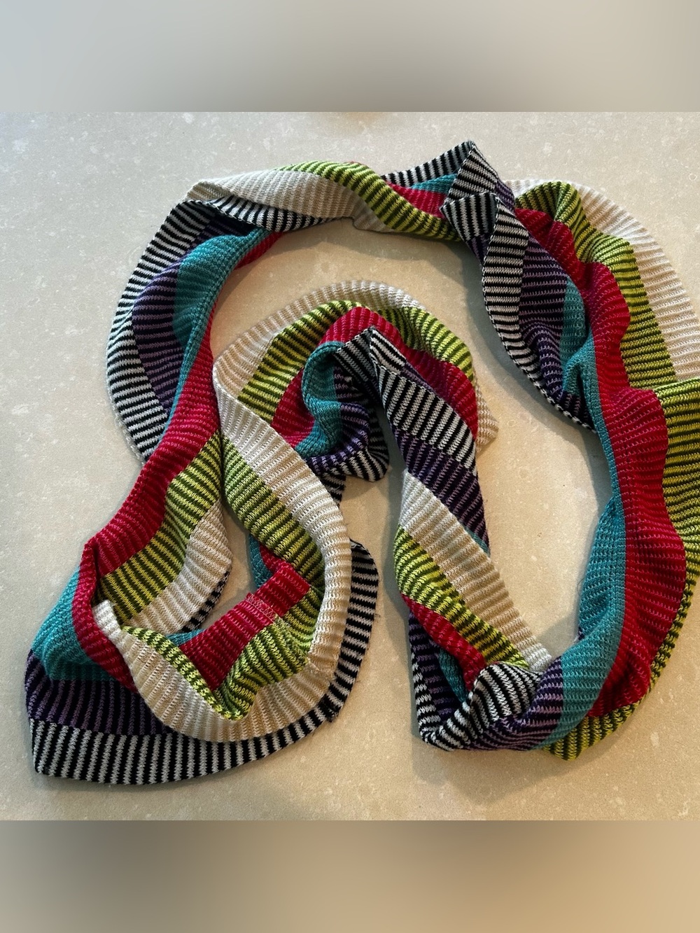 Multi-color fun quirky infinity winter scarf - Picture 2 of 6